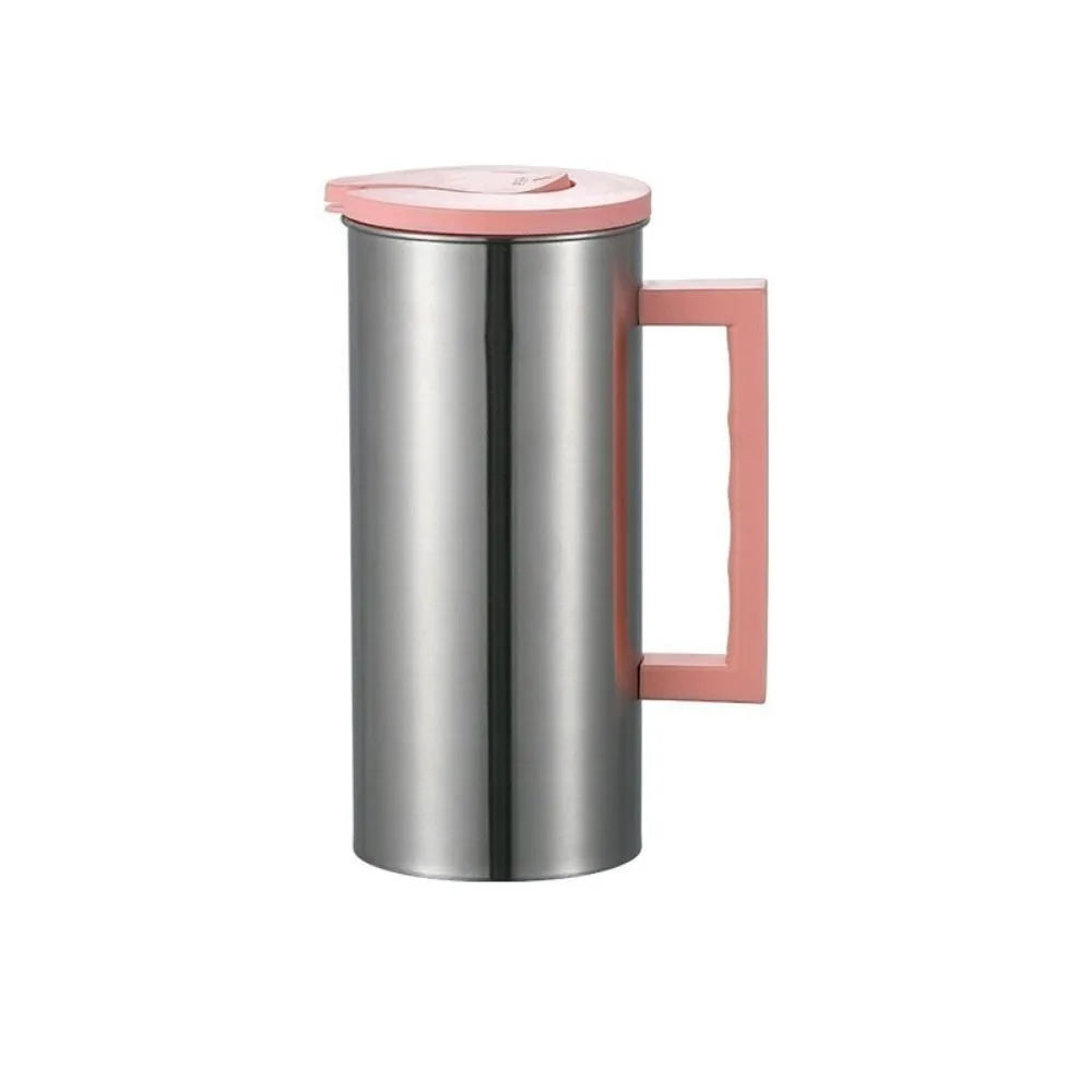1.8 Liter Water Bottle Stainless Steel Flip Top Lids Large Water Pitcher Jug Single Layer Thickened Drinks Juice Beverage Jugs