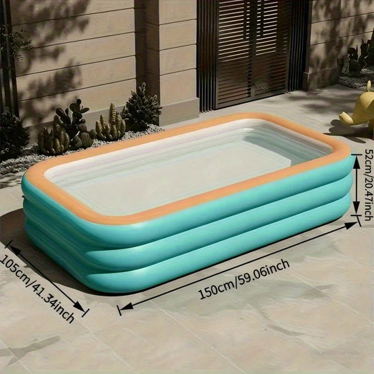 Piscine gonflable pour fêtes aquatiques en extérieur, piscine rectangulaire pliable pour adultes et enfants, idéale pour s&