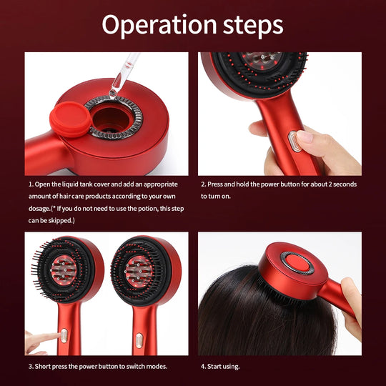 Electric Hair Massage Comb Vibration Microcurrent Scalp Massager Hair Growth Red Light Anti Hair Loss Receding Hairline Brush
