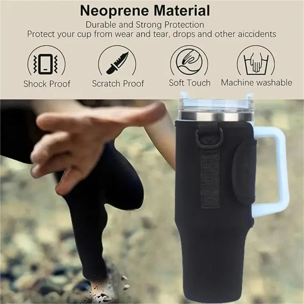 30/40OzWaterBottle Crossbody Bag Reusable Water Bottle Accessory Portable Water Bottle Cooler Bag with Adjustable Shoulder Strap