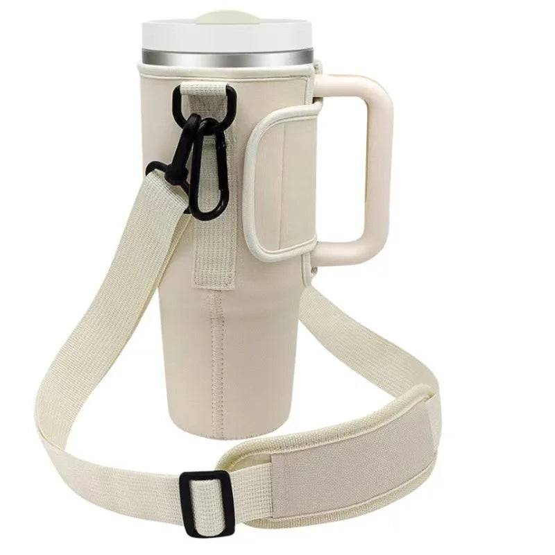 30/40OzWaterBottle Crossbody Bag Reusable Water Bottle Accessory Portable Water Bottle Cooler Bag with Adjustable Shoulder Strap