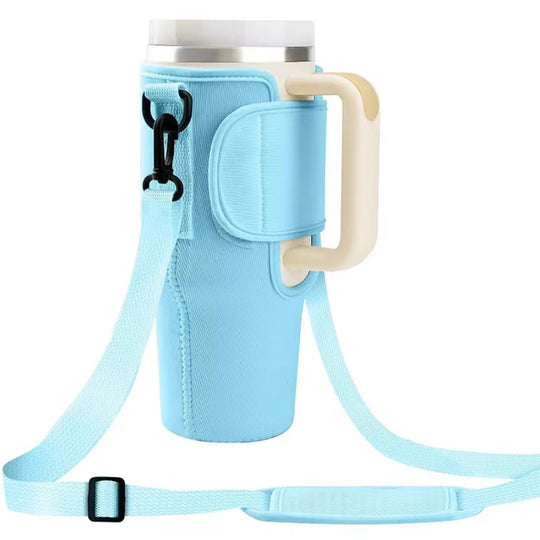 30/40OzWaterBottle Crossbody Bag Reusable Water Bottle Accessory Portable Water Bottle Cooler Bag with Adjustable Shoulder Strap