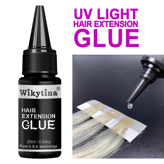Advanced V Light Hair Extensions Kit Tape-In Extensions with High-Tech UV Machine and Glue for Quality Salon Use Seamless Hair