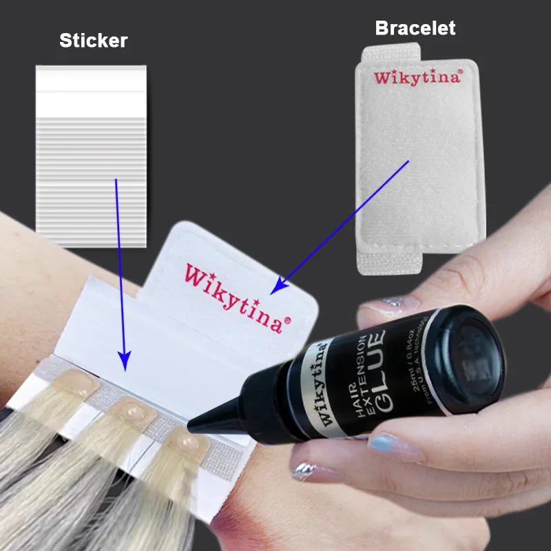 Advanced V Light Hair Extensions Kit Tape-In Extensions with High-Tech UV Machine and Glue for Quality Salon Use Seamless Hair