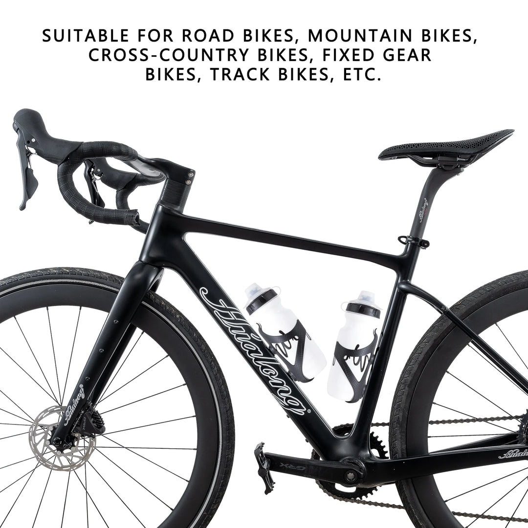 HUALONG Bike Water Bottle Holder Nylon Add Carbon Fiber Water Bottle Cage Road MTB Gravel Bikes Bicycle Water Bottl Drink Cup Ho