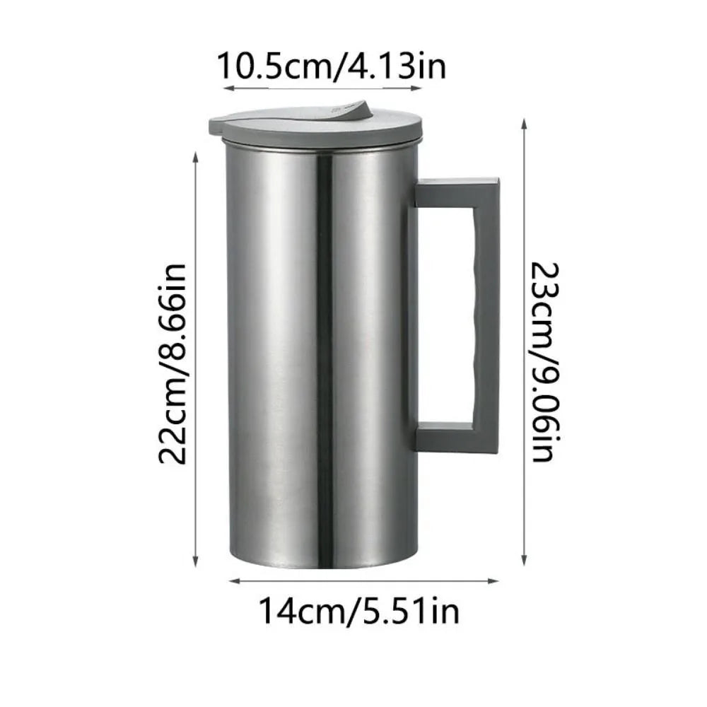 1.8 Liter Water Bottle Stainless Steel Flip Top Lids Large Water Pitcher Jug Single Layer Thickened Drinks Juice Beverage Jugs