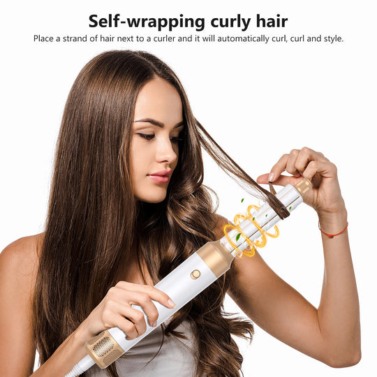 7 in 1 Professional Hair Dryer Brush 110,000 RPM Brushless Hot Air Volumizing Blow Dryer Brush Air Styling Curling Iron Wand