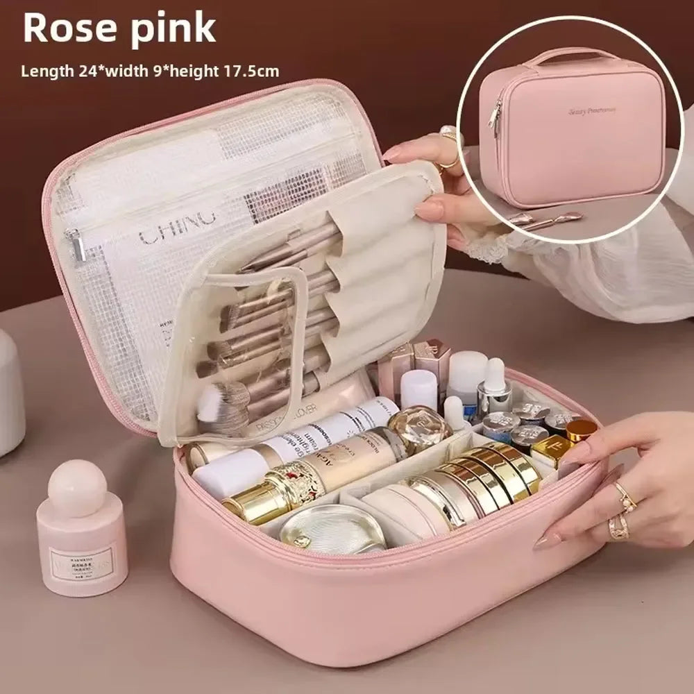 Trousse maquillage double couche grande capacité – Vue principale
