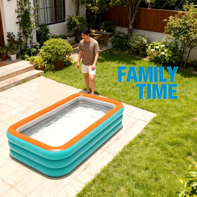 Piscine gonflable pour fêtes aquatiques en extérieur, piscine rectangulaire pliable pour adultes et enfants, idéale pour s&