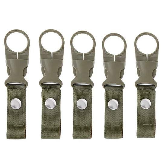 Webbing Water Bottle Holder Climbing Carabiner Belt Backpack Hanger Hooks Clip Multifunction Water Bottle Nylon Buckle Hook Clip