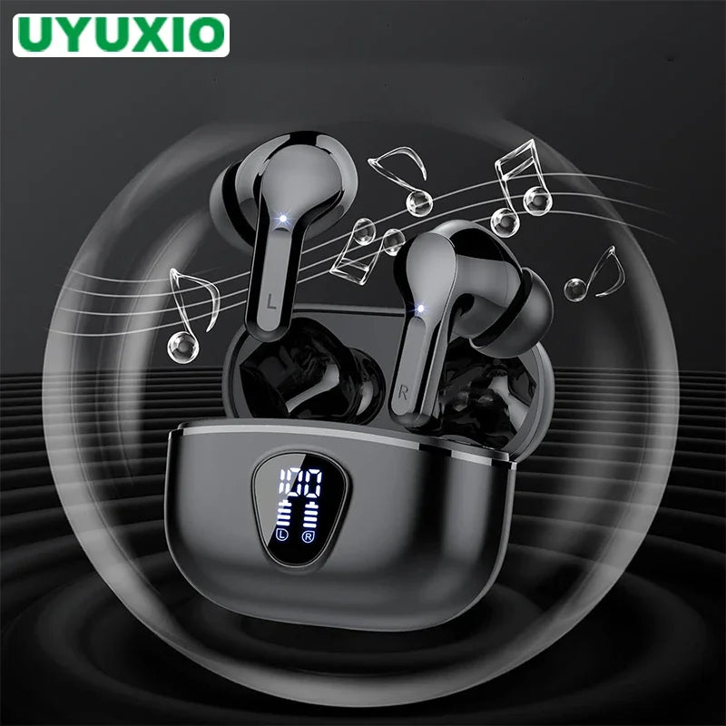 Wireless earbuds noise cancelling HiFi stereo front view
