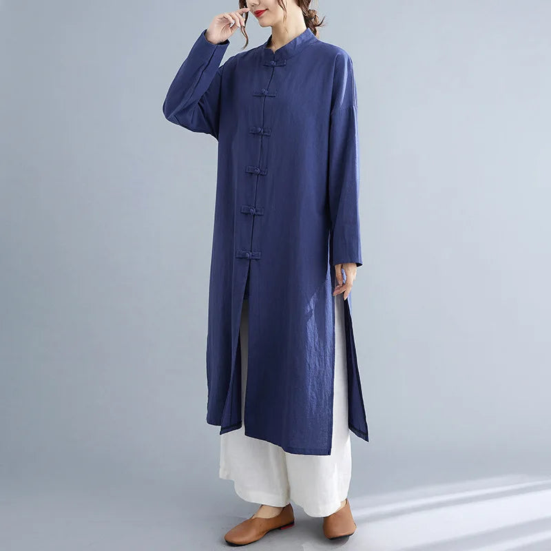 Vêtement chinois traditionnel femme coton manches longues – Vue principale