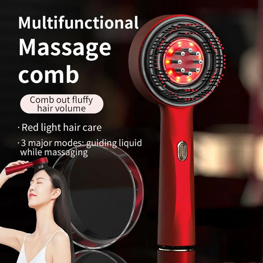 Electric Hair Massage Comb Vibration Microcurrent Scalp Massager Hair Growth Red Light Anti Hair Loss Receding Hairline Brush