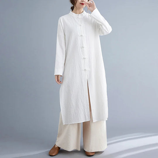 Vêtement chinois traditionnel femme coton manches longues – Vue principale