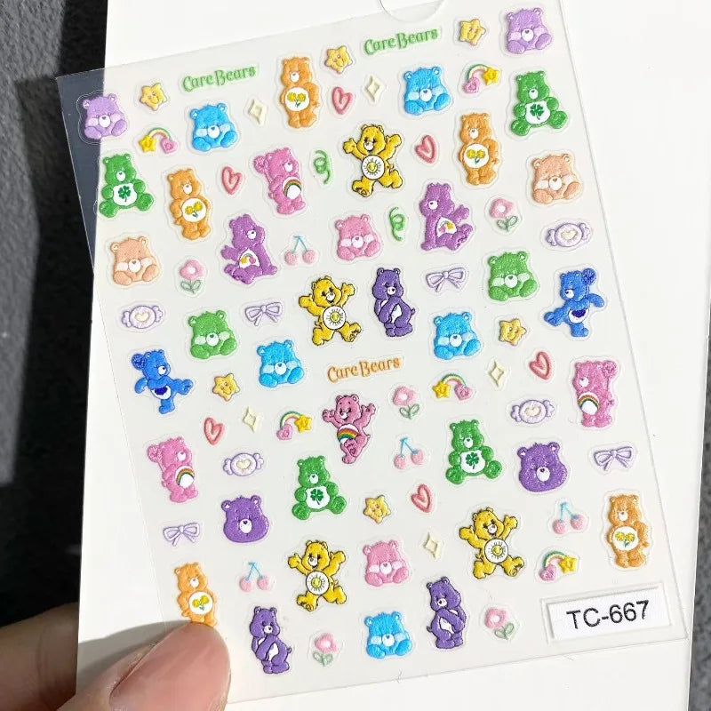 Stickers ongles 3D Care Bears nail art DIY – Vue principale
