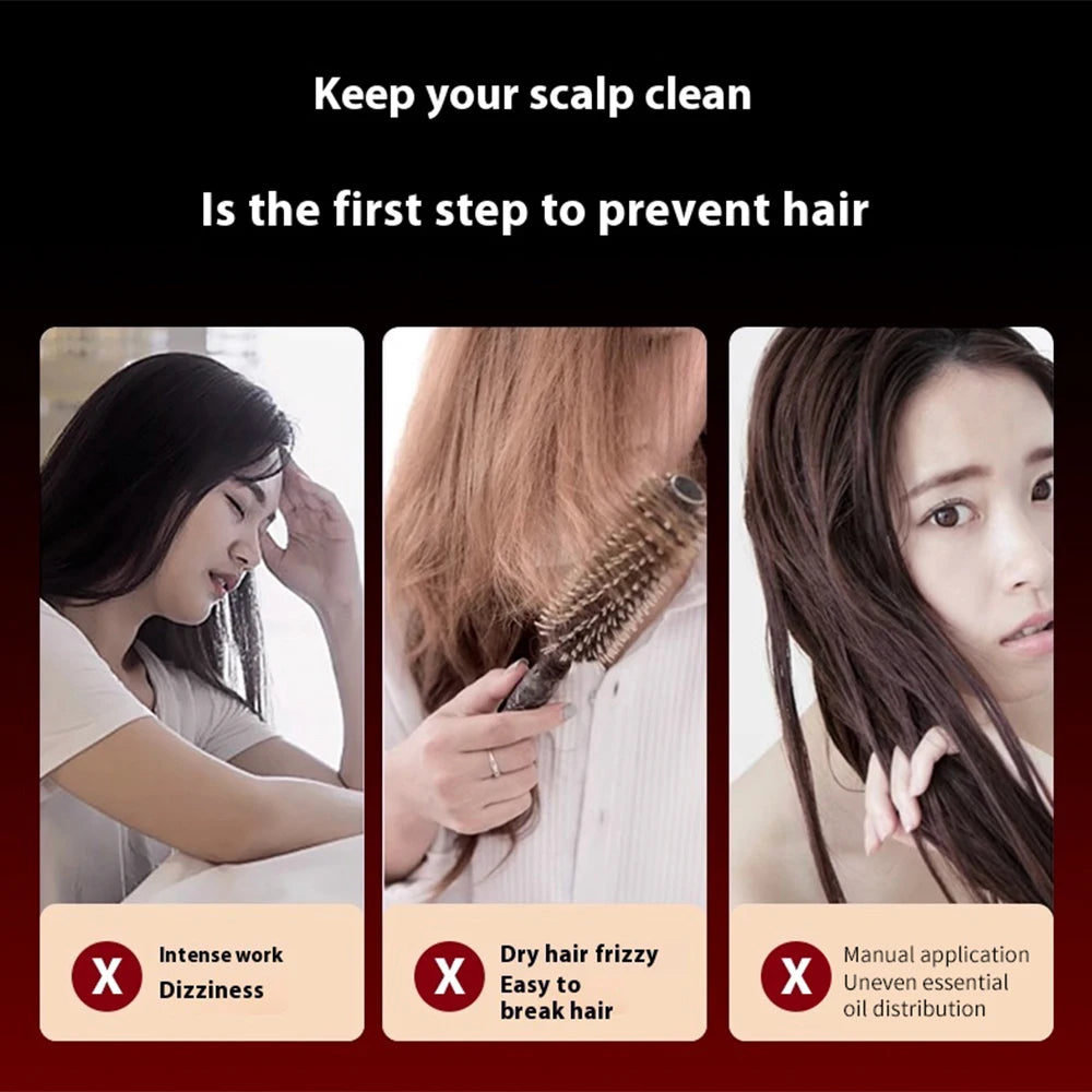 Electric Hair Massage Comb Vibration Microcurrent Scalp Massager Hair Growth Red Light Anti Hair Loss Receding Hairline Brush