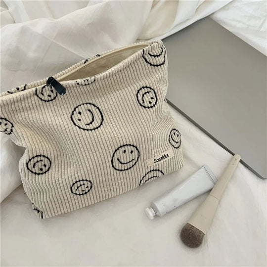 Trousse de maquillage en velours côtelé – Vue principale