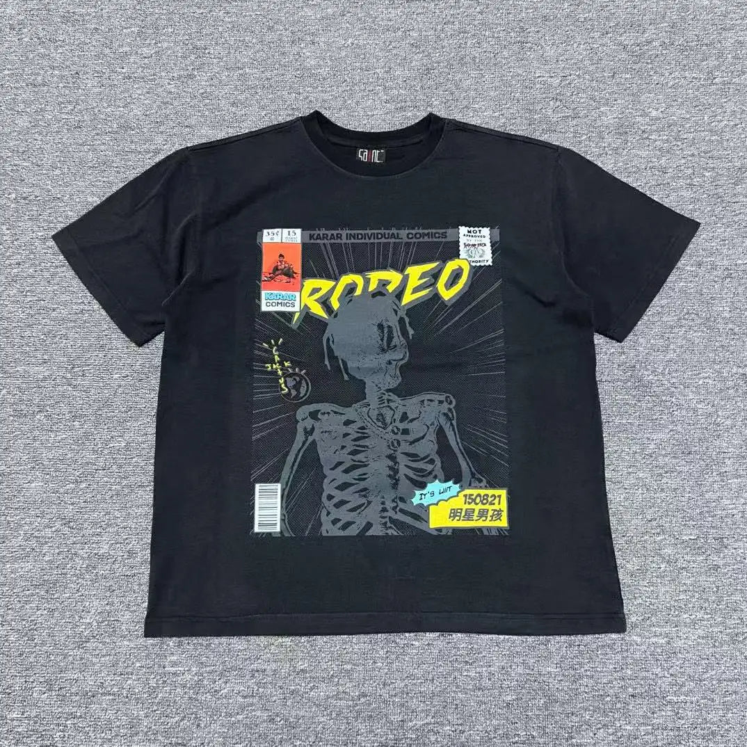 T-shirt vintage lavé imprimé homme manches courtes – Vue principale