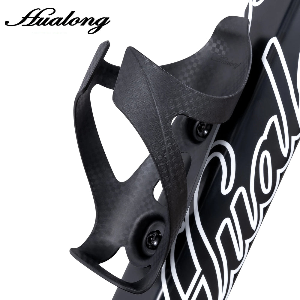 HUALONG Bike Water Bottle Holder Nylon Add Carbon Fiber Water Bottle Cage Road MTB Gravel Bikes Bicycle Water Bottl Drink Cup Ho
