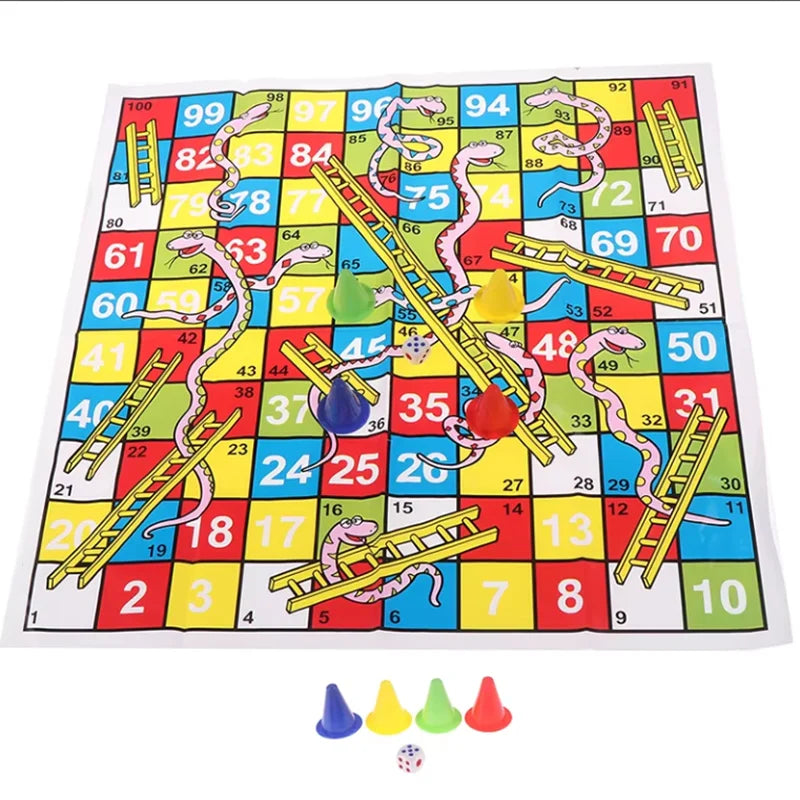 Jeu d'échecs volant en forme d'échelle et serpent, 38 cm / 14,96 pouces, jouet éducatif pour enfants, jeu de société amusant et portable.