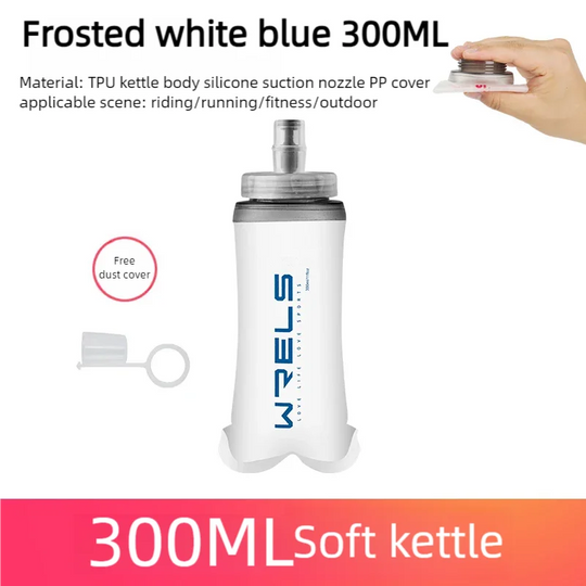 WRELS Sport Water Bottle Soft Flask Folding 500ml TPU BPA Free Running Hydration Marathon Foldable Silicone Water Bottle Frostin