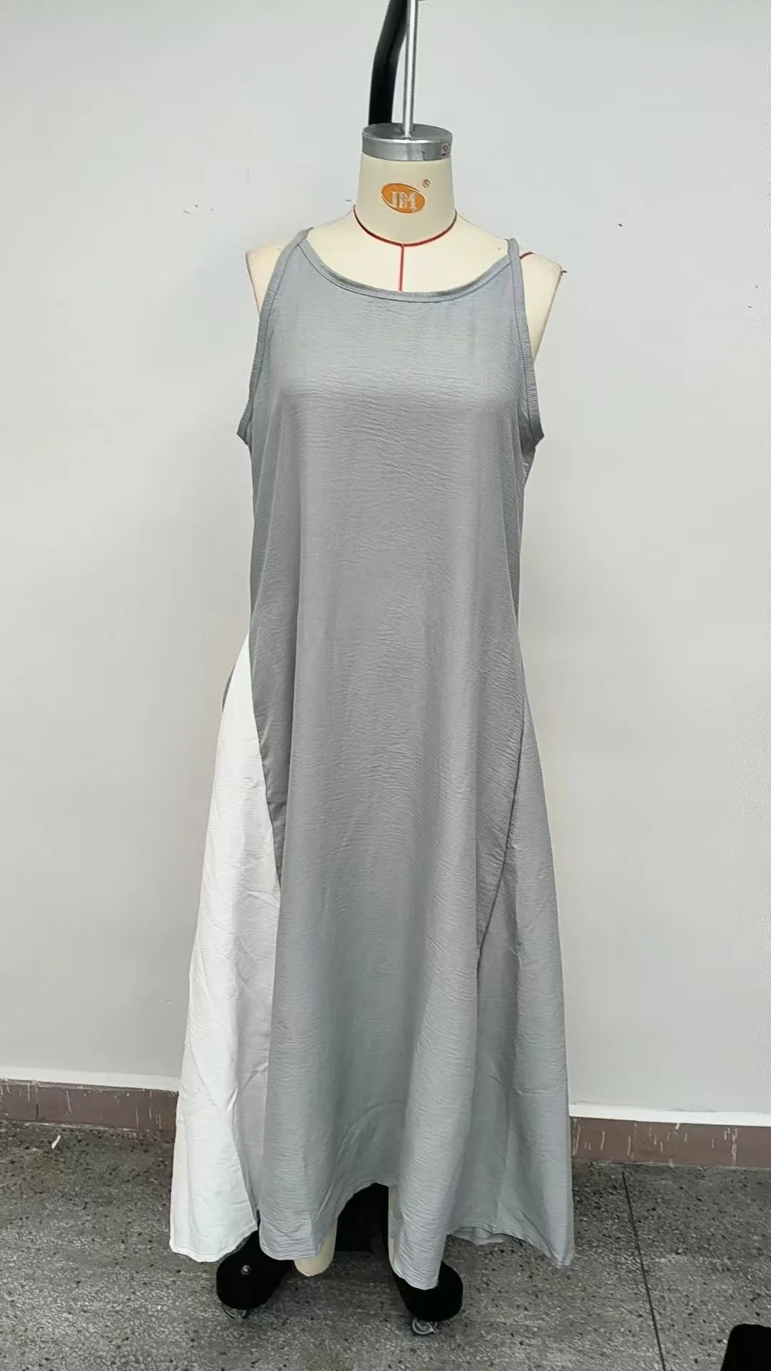 Robe femme sans manches color block épaules dénudées – Vue principale
