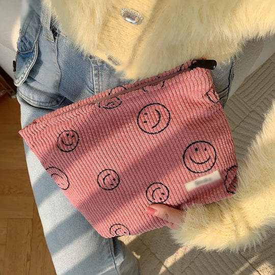 Trousse de maquillage en velours côtelé – Vue principale