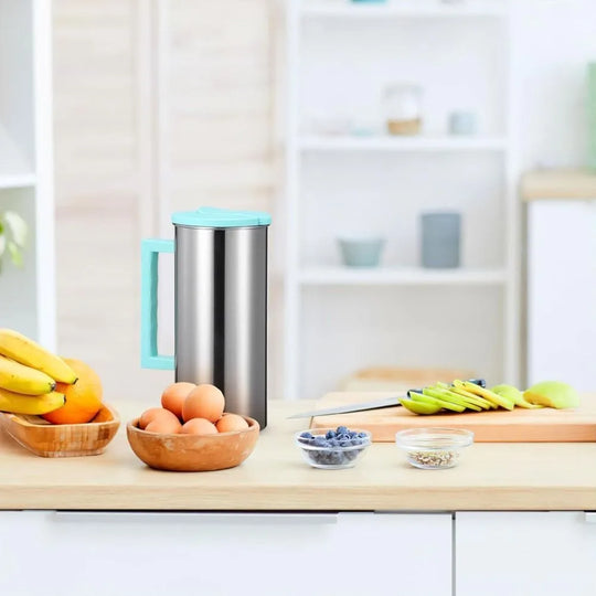 1.8 Liter Water Bottle Stainless Steel Flip Top Lids Large Water Pitcher Jug Single Layer Thickened Drinks Juice Beverage Jugs