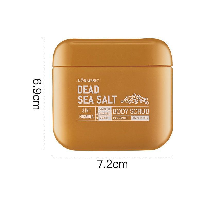 Gommage Corps Sel de Mer Morte 3-en-1 KORMESIC 300g — Huile de Coco Niacinamide Vitamine E