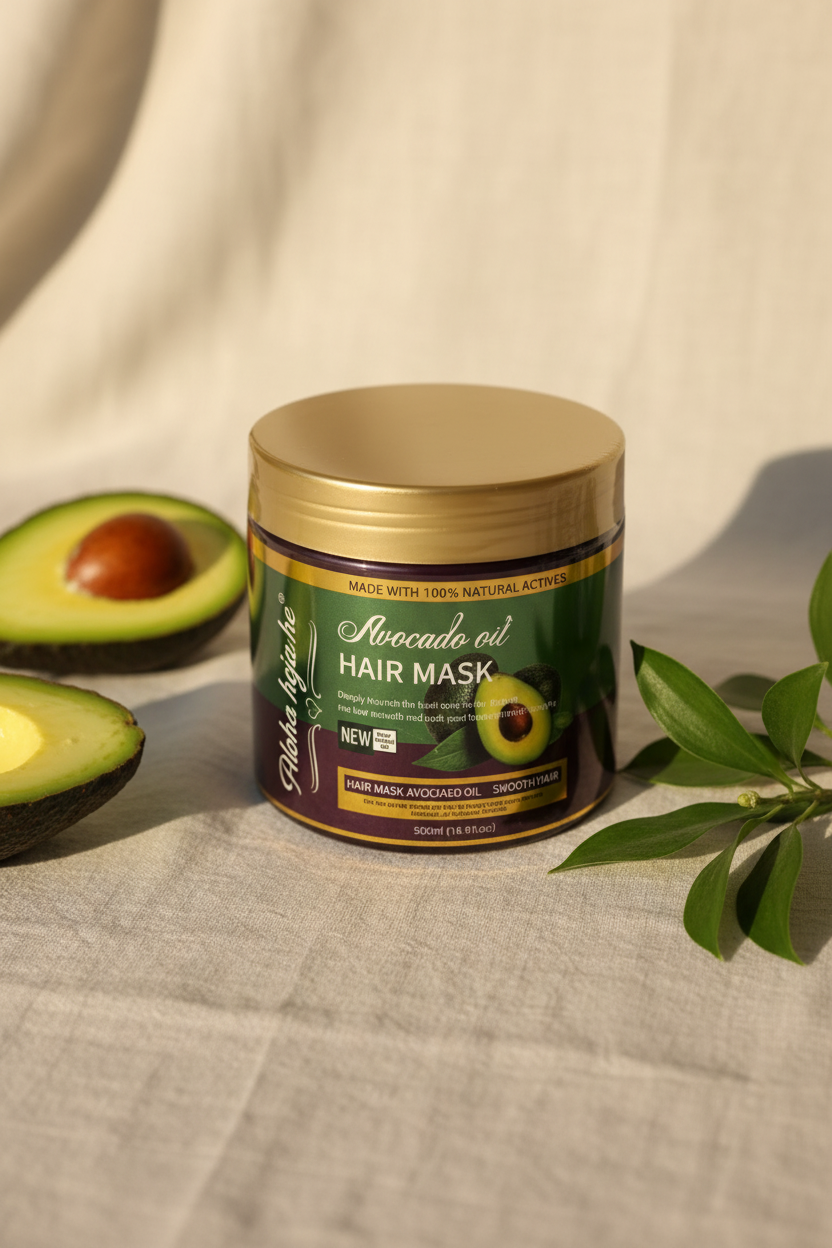 Aloha Lyche Hair Mask – Three-Quarter Angle, Botanical