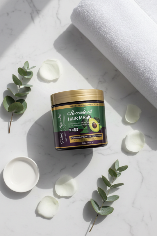 Aloha Lyche Hair Mask – Top-Down, Spa Background