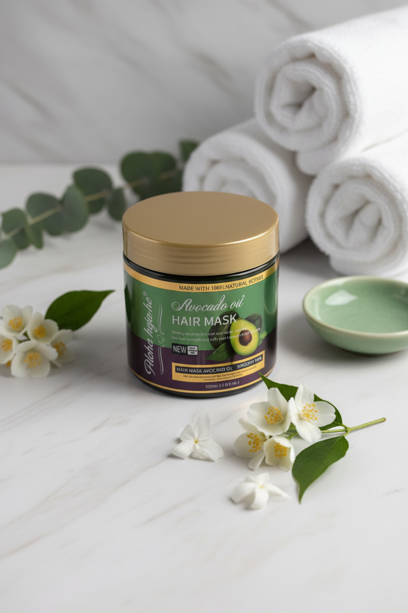 Aloha Lyche Hair Mask – Top-Down Spa Background