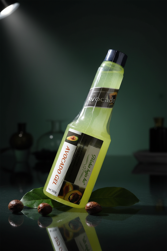 Avocado Gel – Side Angle, Dark Sophisticated Background
