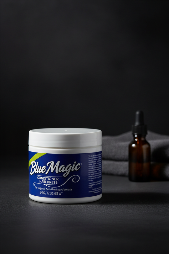 Blue Magic – Side-Rear Angle, Dark Moody Background
