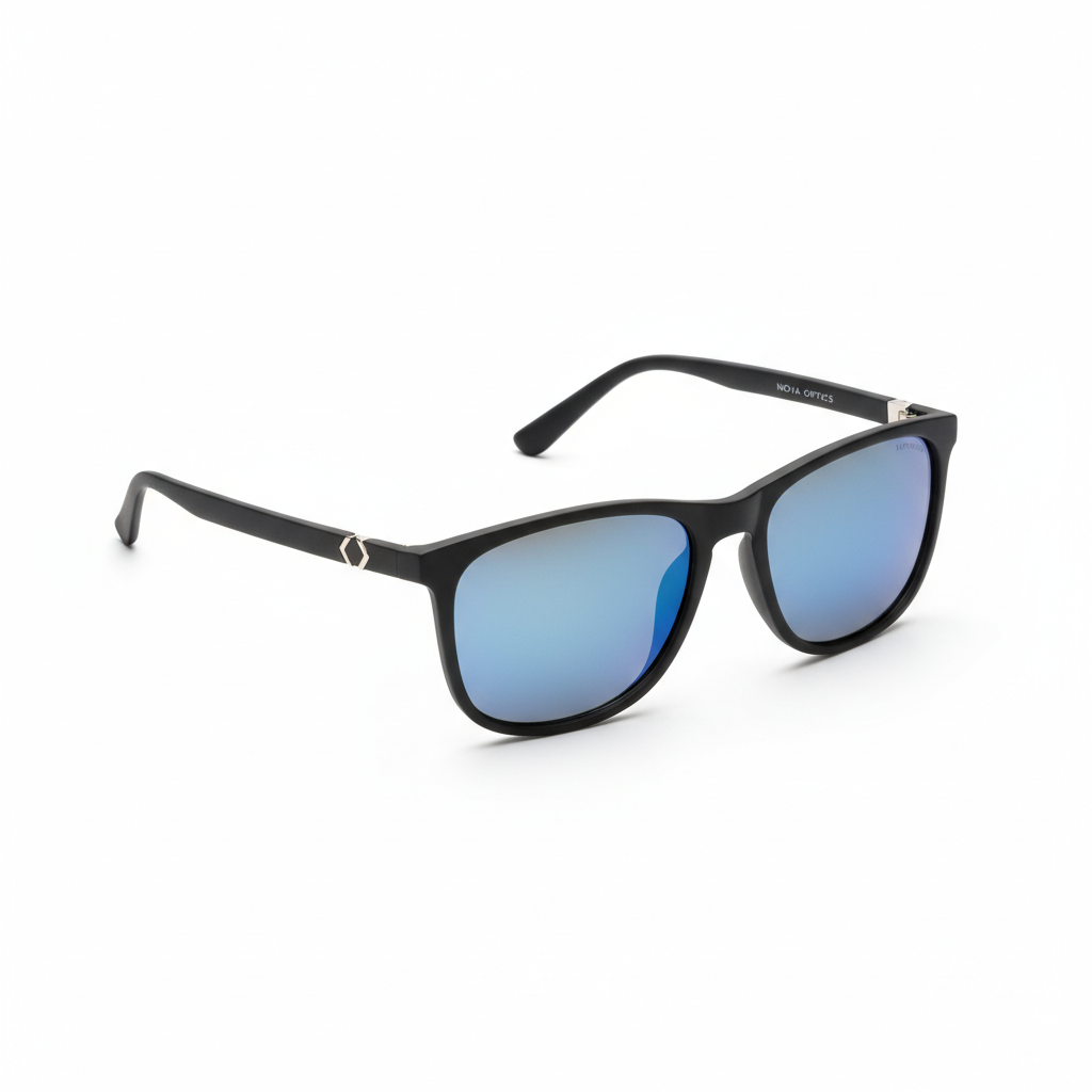 Lunettes de soleil polarisées modernes sur fond blanc