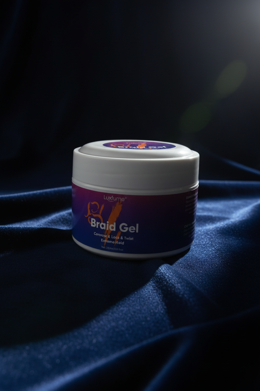 Luxfume Braid Gel – Side Angle, Dark Velvet Lifestyle