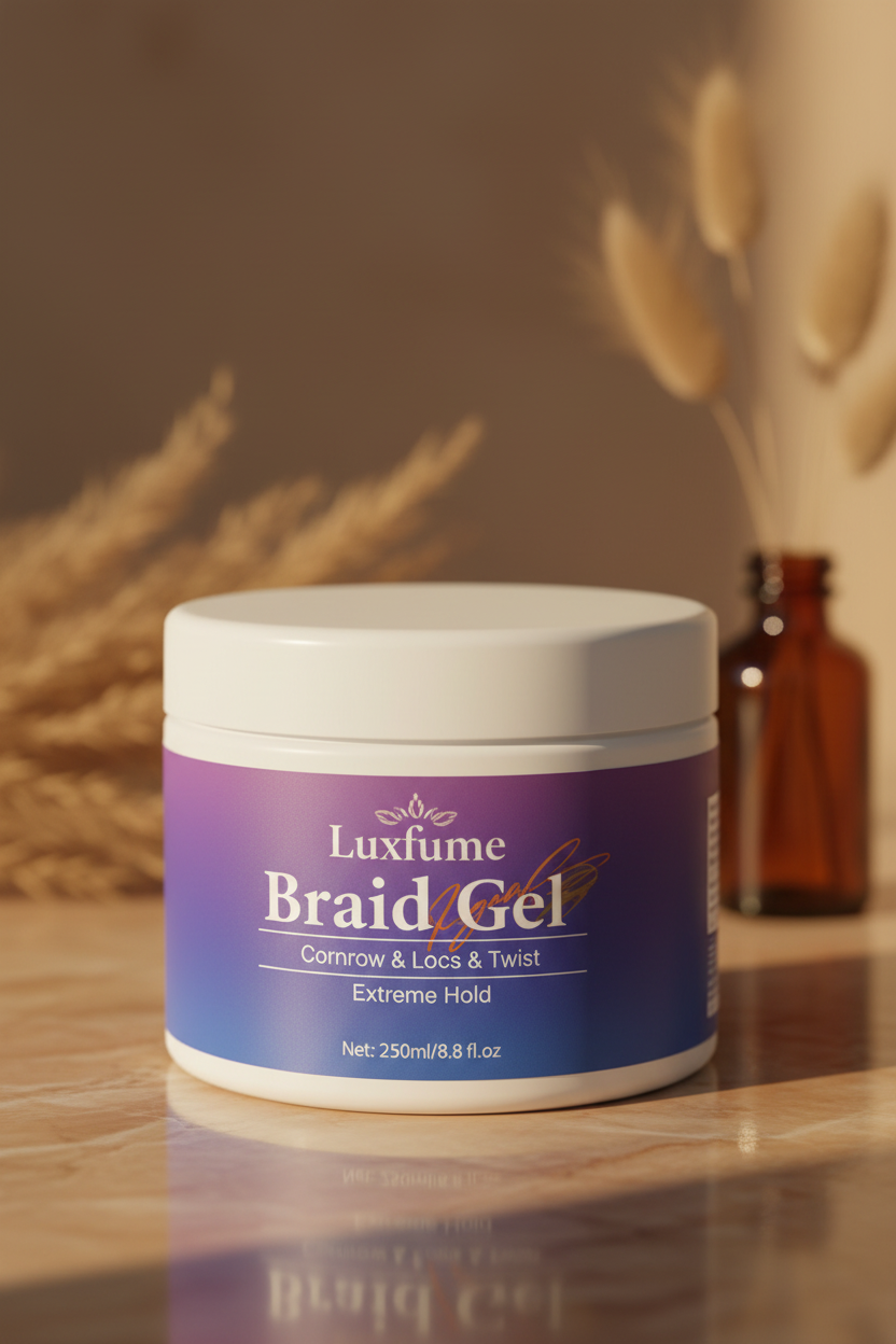 Luxfume Braid Gel – Three-Quarter Angle, Lifestyle