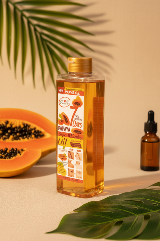 Papaya Oil – Three-Quarter Angle, Lifestyle