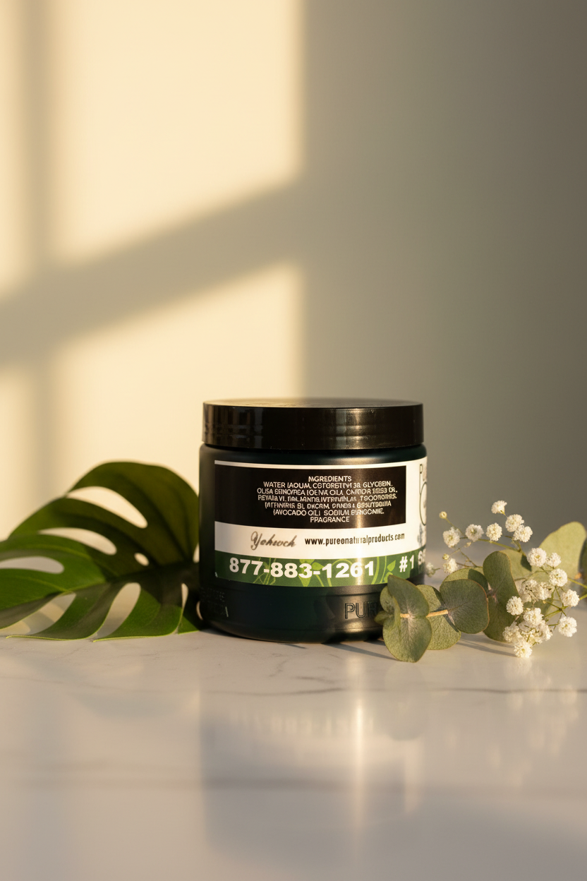 Pure O Natural – Three-Quarter Angle, Botanical Lifestyle