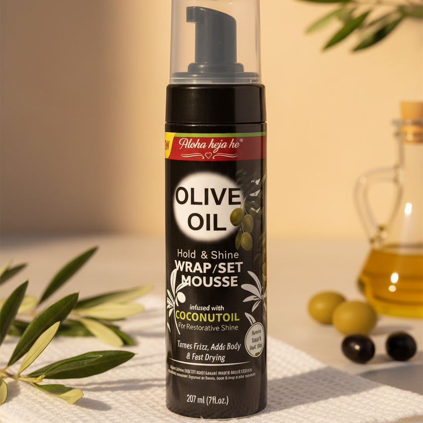 Three-quarter angle with olive branch lifestyle background