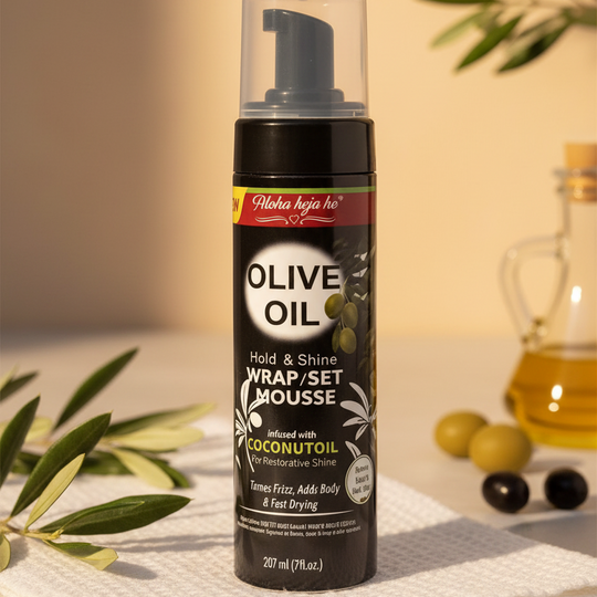 Three-quarter angle with olive branch lifestyle background